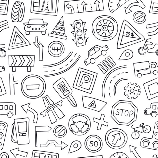 collage of traffic technology symbols