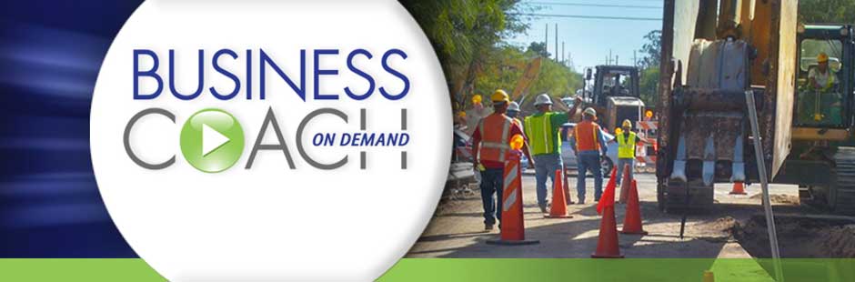 ADOT Business Coach on Demand logo, example of construction workers on jobsite