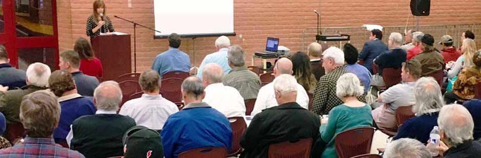 Photo of public hearing, ADOT welcomes and encourages public involvement in the decision process.>From Media Library