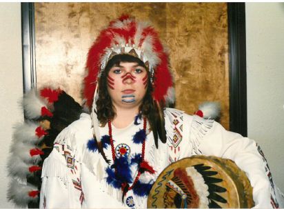 young Marta in headdress