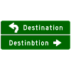 Circular Intersection Destination (Two Directions) sign