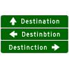 Destination (Three Directions) sign