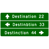 Destination And Distance (Three Directions) sign