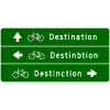 Bicycle Destination (Three Directions) sign