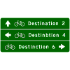 Bicycle Destination And Distance (Three Directions) sign
