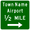 Town Airport (Distance/Arrow) sign