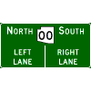 Route Intersection/Interchange Lane Assignment sign