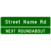 Advance Street Name Next Roundabout sign