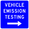 Vehicle Emission Testing (Horizontal Arrow) sign