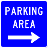 Parking Area (Horizontal Arrow) sign