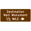 Recreational Or Cultural Destination (Distance & Arrow) sign