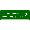 Arizona Port Of Entry (Arrow) sign