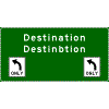 Combination Lane Use & Destination - Destination / Lane Use sign