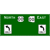 Combination Lane Use & Destination - Optional Cardinal Direction(s) and Route Shield(s) (No Destination) / Lane Use sign