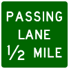 Passing Lane (Distance) sign