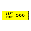 Left Exit Number Plaque sign