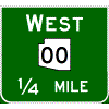 Advance Guide - Cardinal Direction(s) / Route Shield(s) / Distance (No Destinations) sign