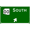 Exit Direction - (Optional Cardinal Direction{s}) + Route Shield(s) (No Destinations) / Exit Arrow(s) sign