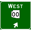 Exit Direction - Cardinal Direction(s) / Route Shield(s) (No Destinations) / Exit Arrow(s) sign