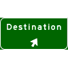 Exit Direction - 1 Line / Diagonal Arrow(s) (at bottom) sign