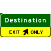 Exit Direction - 1 Line / Diagonal Arrow(s) In Yellow Exit Only Sub-Panel sign