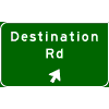 Exit Direction - 2 Lines / Diagonal Arrow(s) (at bottom) sign