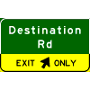 Exit Direction - 2 Lines / Diagonal Arrow(s) In Yellow Exit Only Sub-Panel sign