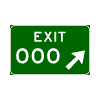 Exit Gore Sign With Exit Number (Rural Areas) sign