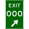 Narrow Exit Gore Sign With Exit Number (Urban Areas) sign