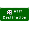 Pull-Through - (Optional Cardinal Direction{s}) + Route Shield(s) / 1 Destination sign