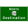 Pull-Through - Cardinal Direction(s) / Route Shield(s) / 1 Destination sign