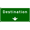 Pull-Through - 1-Line Destination / Down Arrow(s) sign