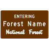 Entering National Forest sign
