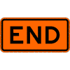 END (for detour) sign