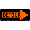 DETOUR (inside arrow) sign