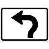 Curved-Stem Advance Turn Arrow sign