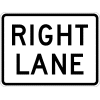 RIGHT LANE sign