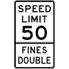 Speed Limit With Fines Double Sign