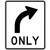 Turn Only Sign