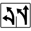 Intersection Lane Control (2 Lane) (Left-Diagonal Left / Diagonal Left-Straight) Sign