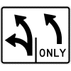 Intersection Lane Control (2 Lane) (Left-Diagonal Left / Diagonal Left) Sign