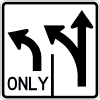 Intersection Lane Control (2 Lane) (Left / Left-Straight) Sign