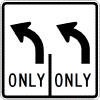 Intersection Lane Control (2 Lane) (Left / Left) Sign