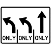Intersection Intersection Lane Control (3 Lane) (Left / Left / Straight) Sign