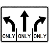 Intersection Lane Control (3 Lane) (Left / Straight / Right) Sign