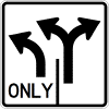 Intersection Lane Control (2 Lane) (Left / Left-Right) Sign