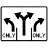 Intersection Lane Control (3 Lane) (Left / Left-Right / Right) Sign