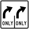 Intersection Lane Control (2 Lane) (Right / Right) Sign