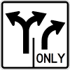 Intersection Lane Control (2 Lane) (Left-Right / Right) Sign