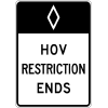 HOV Restriction Ends Sign
